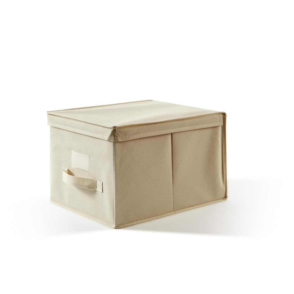 Scatola Custodia Tnt, Tessuto, Ecru, 30.0x40.0x25.0 Cm