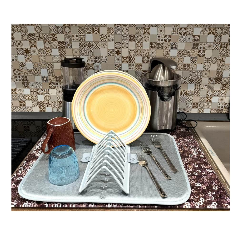 Scolapiatti Microfibra con Rastrelliera 46x36 cm, 3 Strati