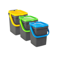 FERCASASHOP - Set of 3 Ecoplus Waste Separation Bins, Polyurethane Bin Ideal for Indoors and Outdoors, Sturdy Space-Saving Rubbish Bin with Ergonomic Handle (3 x 50)