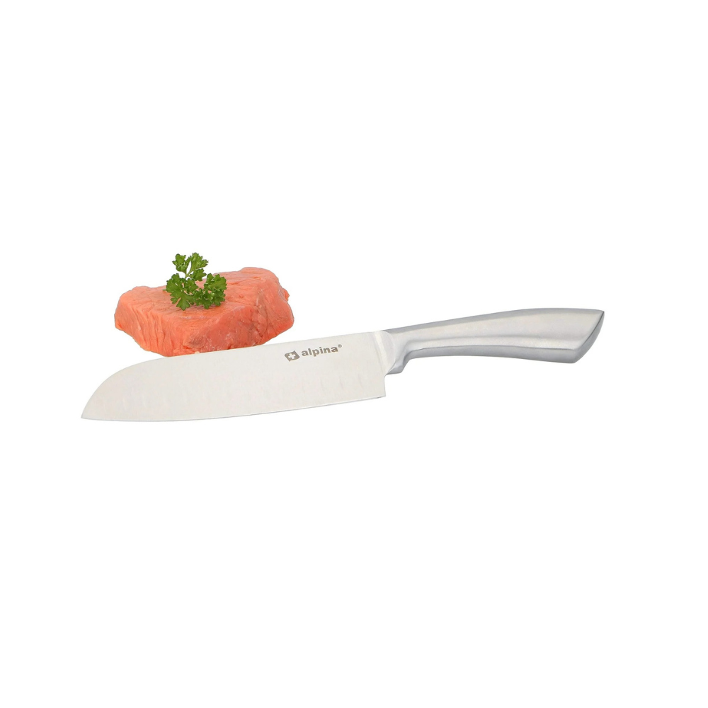 Coltello Santoku 32 cm – Lama Alveolata in Acciaio Inox, Manico Ergonomico