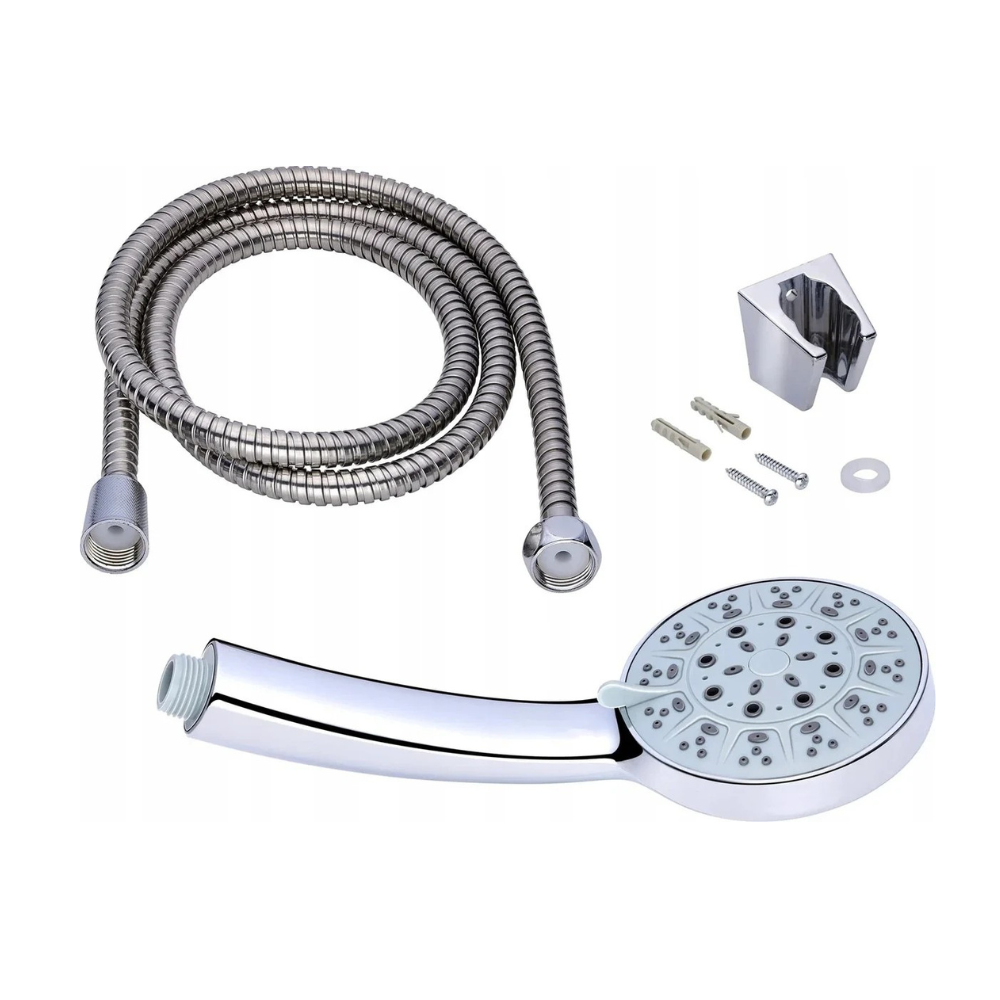 Set Doccia 5 Funzioni con Supporto - Kit Completo 3 Pezzi