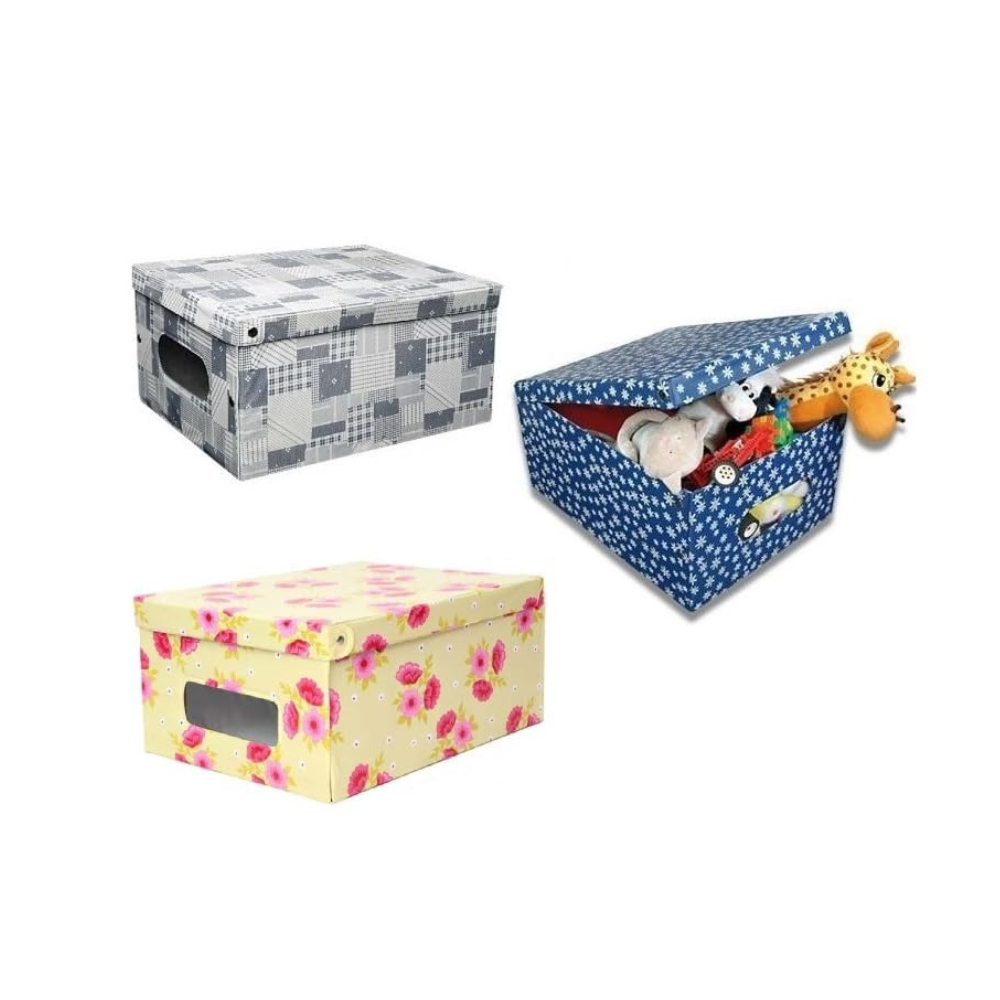 3 Scatole Organizer Armadio 50x40x25cm Sottoletto Vestiti