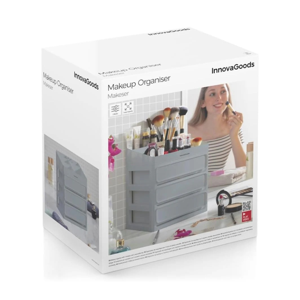 Organizer Trucchi con 3 Cassetti e Vassoio Estraibile – Makeser