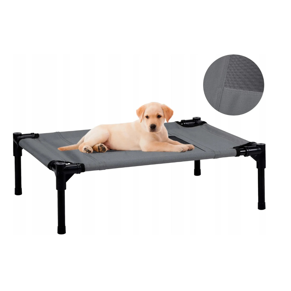Cuccia Letto per Cani Piccola Taglia | Max 20 kg | 55×43×17 cm | Traspirante con Borsa Trasporto | Grigio