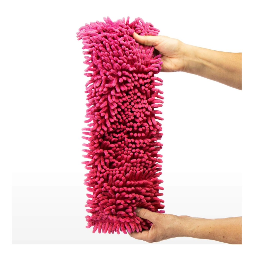 Set di 4 coperture di ricambio in microfibra di ciniglia per scope per pavimenti.