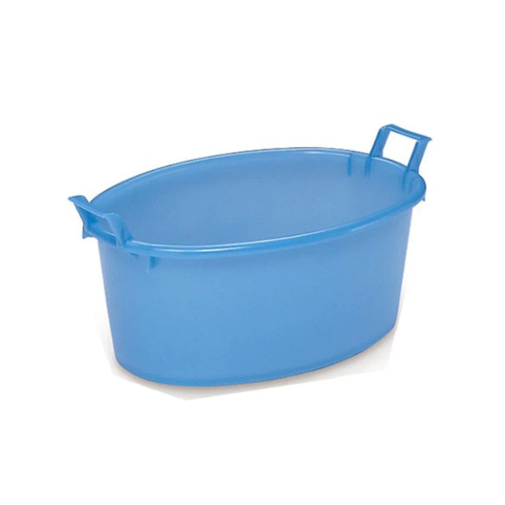 FERCASASHOP® Oval Polyethylene Basin – With Integrated Handles, Multipurpose Kitchen, Laundry, Gardening and Household Cleaning – Durable, Lightweight and Colorful (Blue, 70 cm)