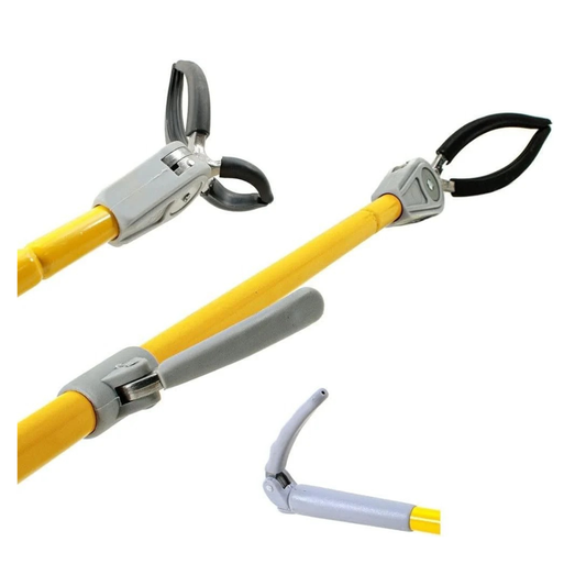 Pinza Prendi Oggetti per Scaffali Alti - Ferro Verniciato con Gomma Antiscivolo - Doppia Pinza Regolabile