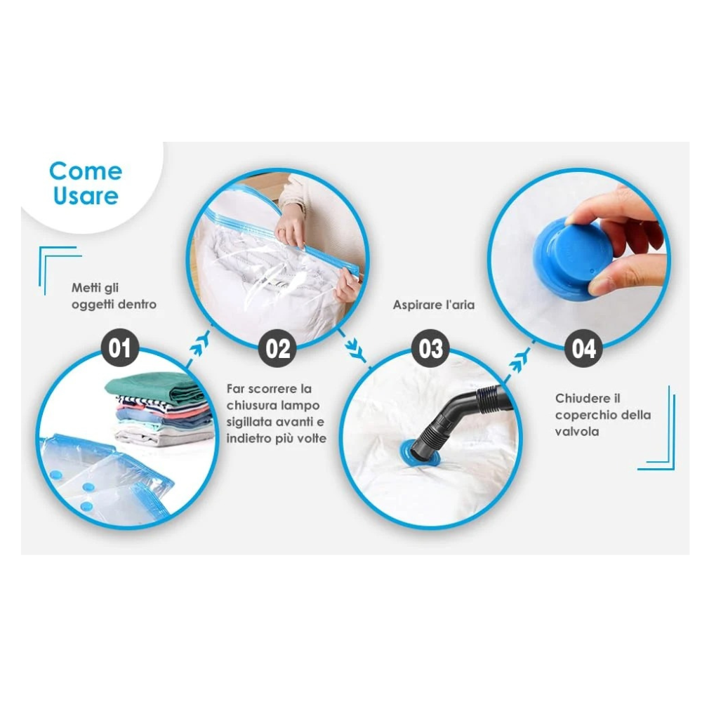 Sacs de rangement sous vide pour vêtements, couettes, couvertures, oreillers et linge de maison, lot de 2 (1 XXL 130 x 74 cm + 1 L 86 x 50 cm) avec pompe manuelle offerte