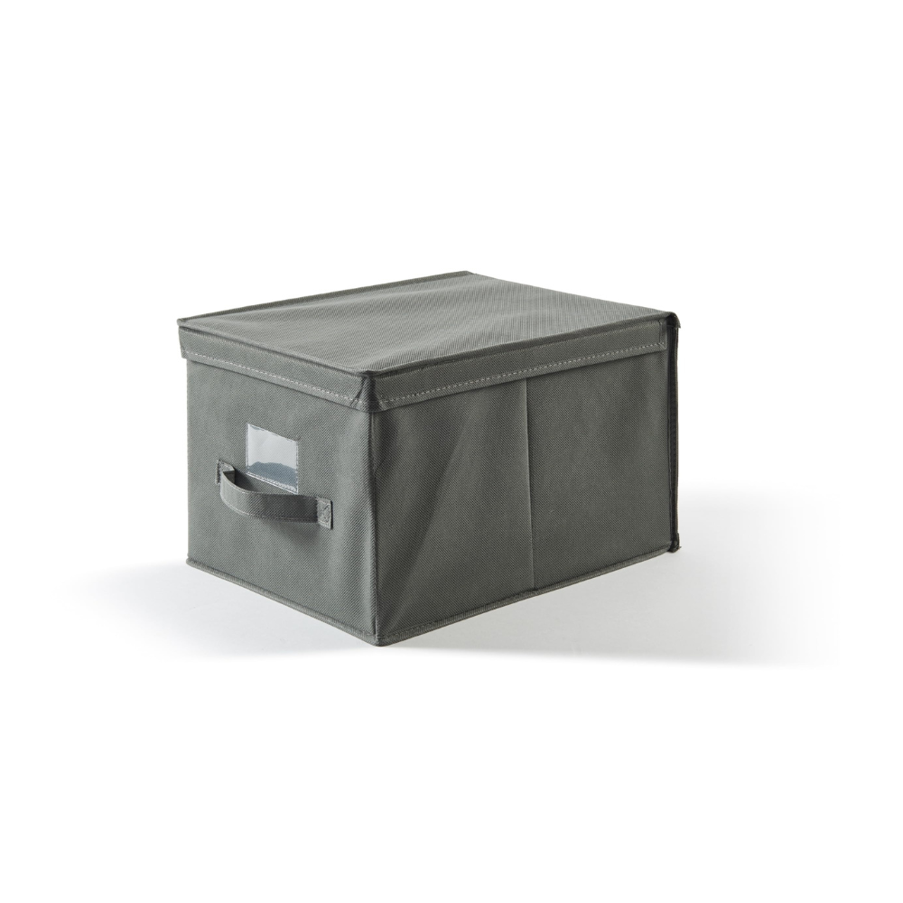 Scatola Custodia Tnt, Tessuto, Cenere, 30.0x40.0x25.0 Cm