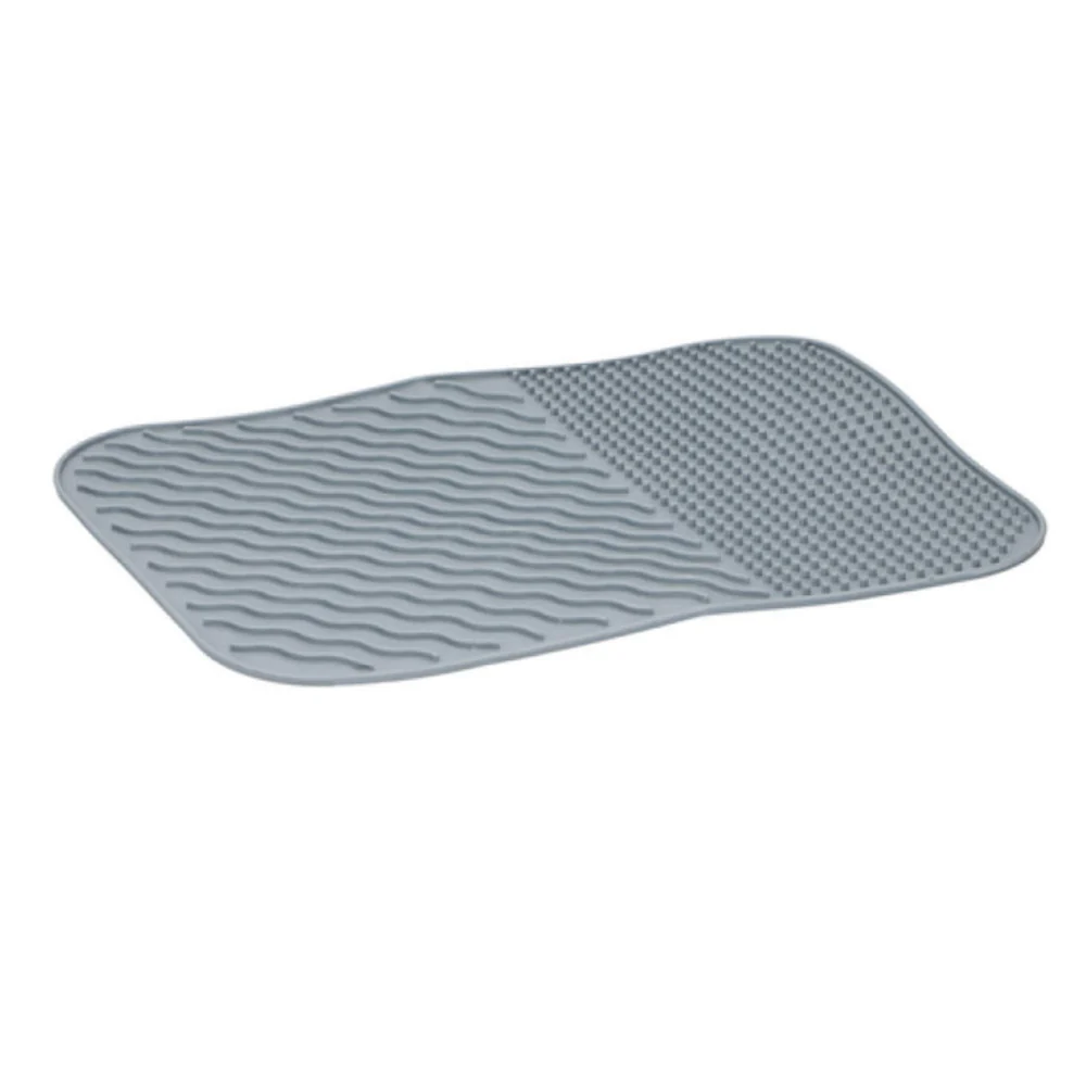 Tapis d'égouttage en silicone nervuré pour évier de cuisine