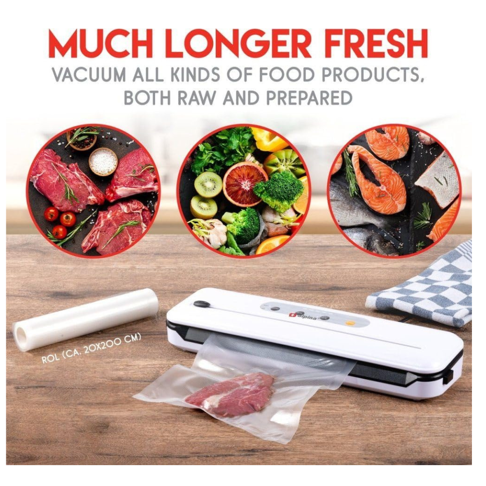 Machine à emballer sous vide Alpina 110 W - Scelleuse alimentaire avec coupe-aliments