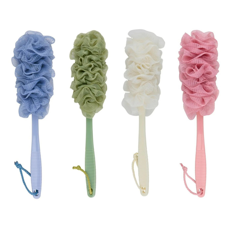 Set 4 Spazzole Bagno Doccia a Rete con Manico 40 cm | 4 Colori | FercasaShop®