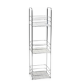 Mensola Bagno Acciaio 3 Ripiani 16x15x63 cm - Portaoggetti Doccia Salvaspazio