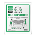 Lot de 6 feuilles de protection en PVC de 200 m² (4 x 4 pieds) et d'une épaisseur de 13 µm, pour peintres et professionnels du bâtiment. Fabriqué en Italie.