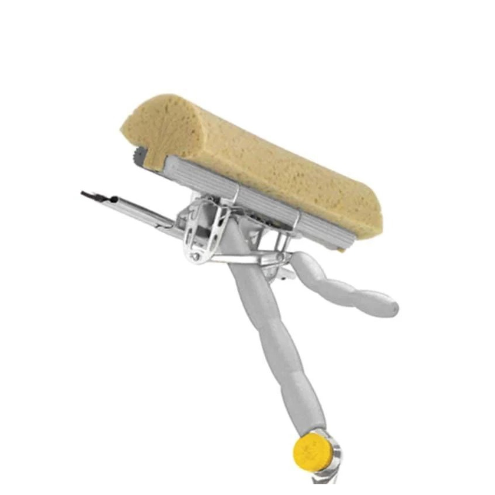 Window cleaner with wringer sponge for washing and rubber for drying, extendable handle 110-174 cm, for professional glass and window cleaning, with movable head.