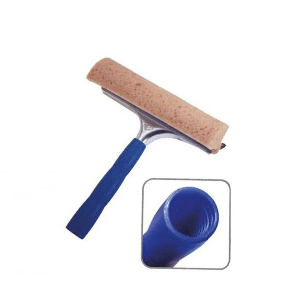 Nettoyeur de vitres avec éponge de 25 cm pour le lavage et caoutchouc pour le séchage, idéal pour un nettoyage efficace et rapide des surfaces vitrées.