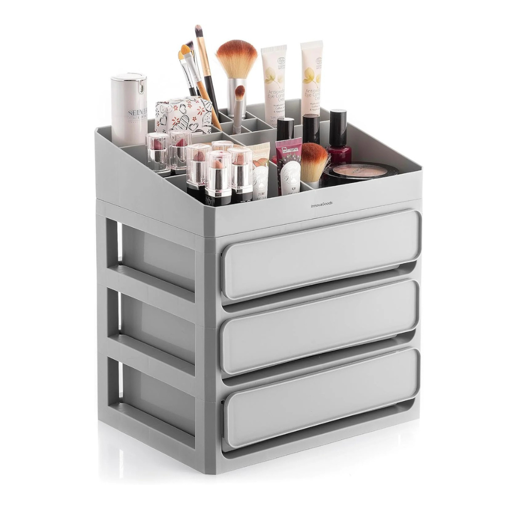Organizer Trucchi con 3 Cassetti e Vassoio Estraibile – Makeser