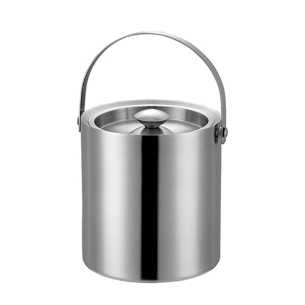 Secchiello Ghiaccio Acciaio Inox 2L - Doppia Parete con Coperchio