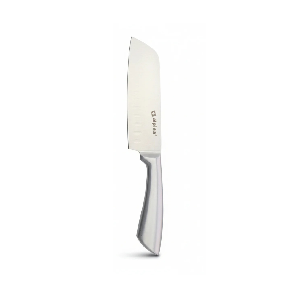 Coltello Santoku 32 cm – Lama Alveolata in Acciaio Inox, Manico Ergonomico