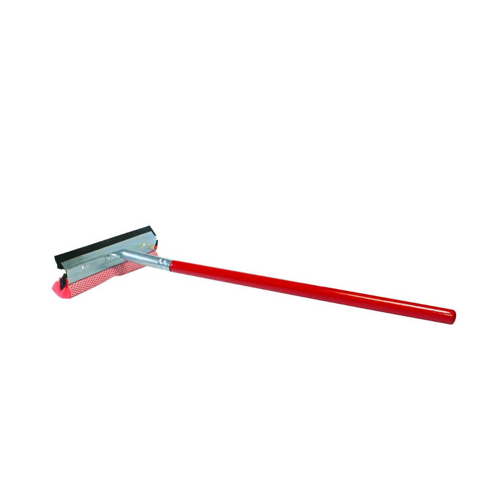 Lavavetro Professionale 30cm con Spugna Retinata e Manico in Legno 40cm