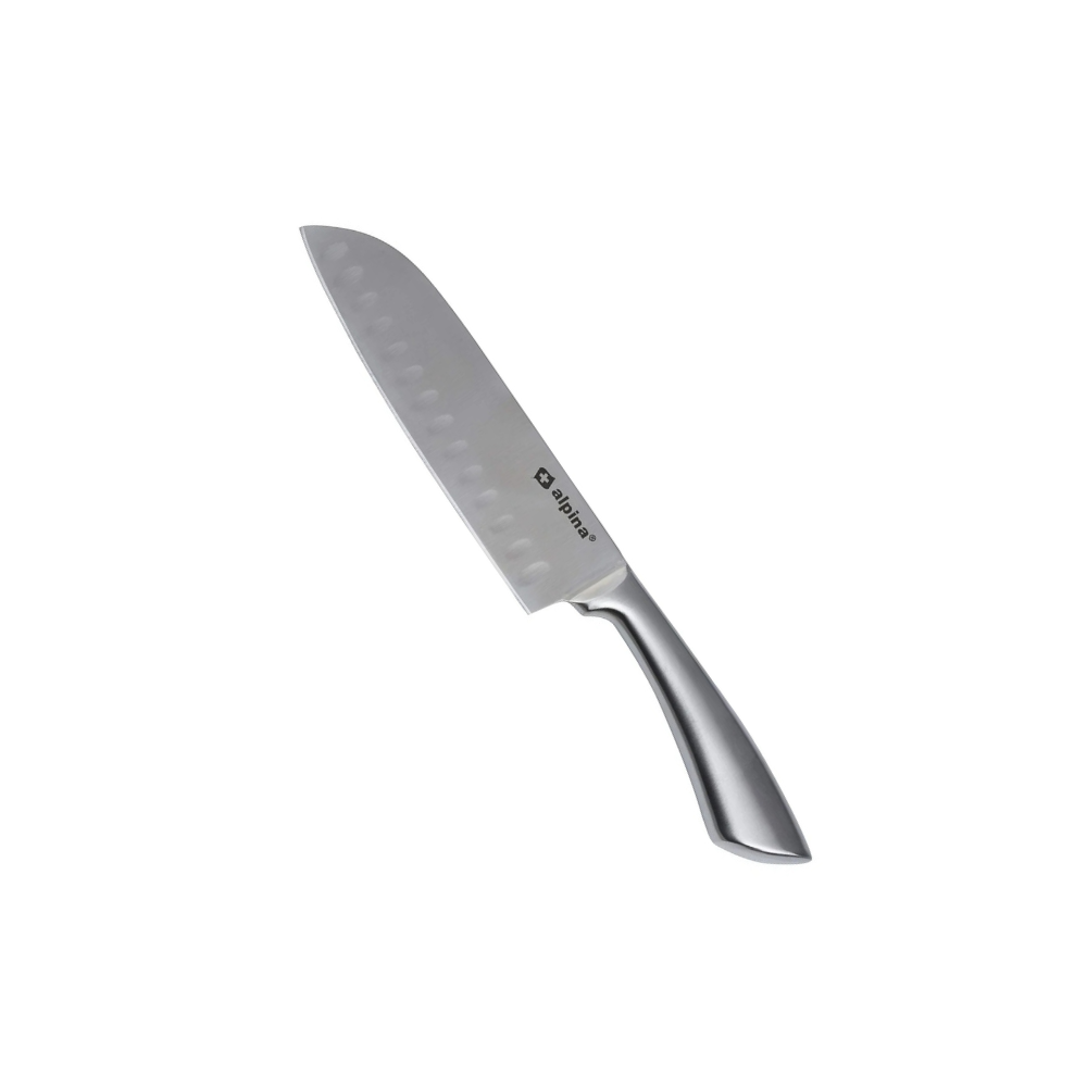 Coltello Santoku 32 cm – Lama Alveolata in Acciaio Inox, Manico Ergonomico