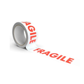 Ruban adhésif « Fragile » 50 mm x 66 m - Ruban d'emballage rouge et blanc pour expédition