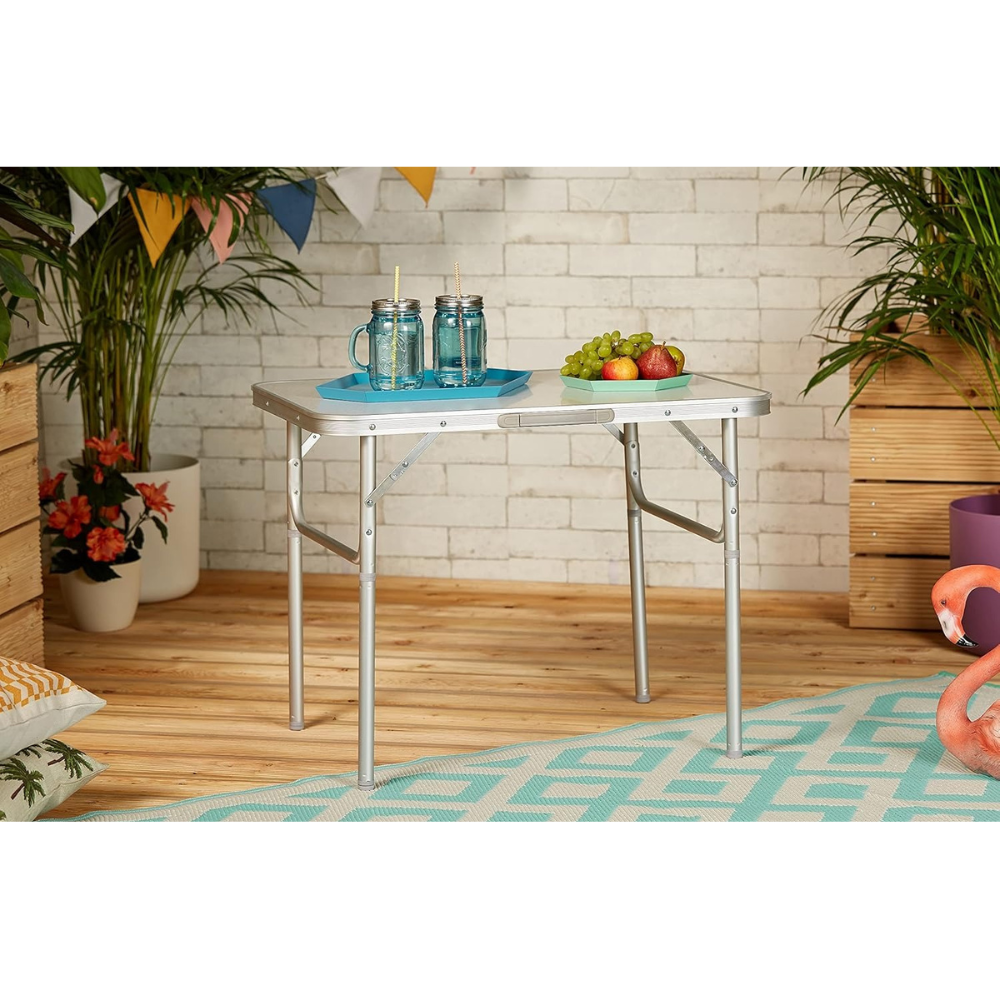 Aluminum Klapptisch Campingtisch 75x55cm Gartentisch Beistelltisch Falttisch Picknicktisch Alutisch faltbar und höhenverstellbar