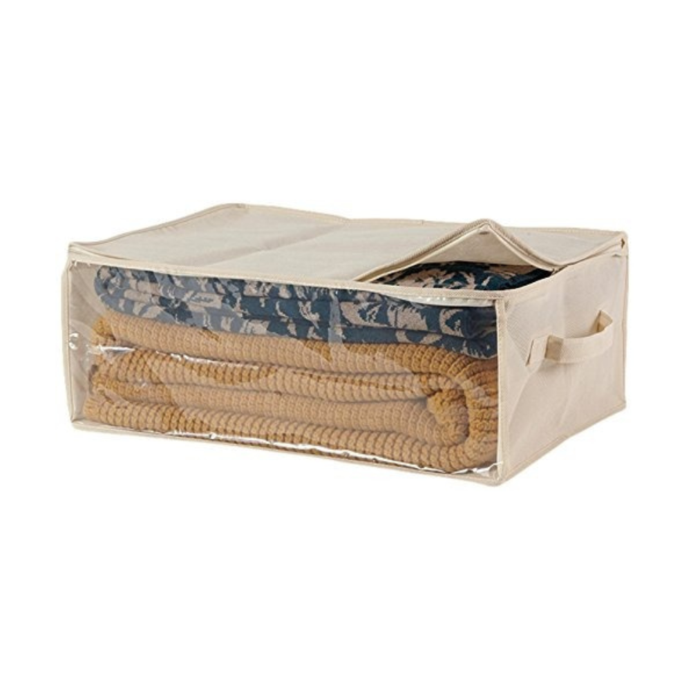 Sac de rangement Easybag TNT, 50 x 35 cm, hauteur 20 cm, lot de 2, écru