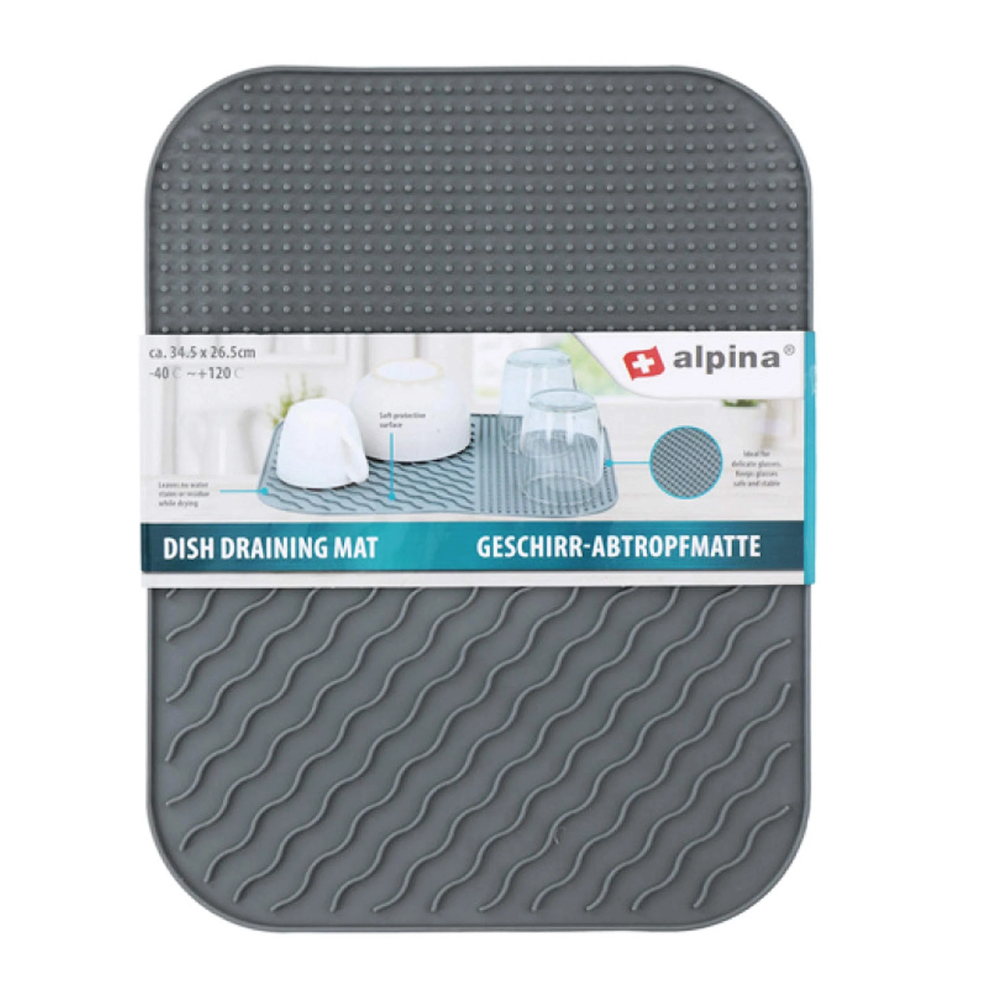 Tapis d'égouttage en silicone nervuré pour évier de cuisine