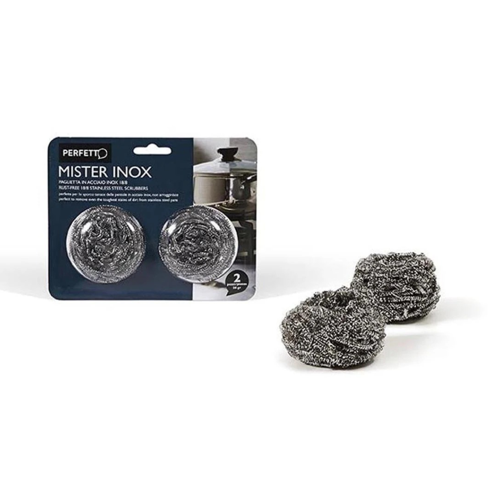 Ensemble de 2 éponges vaporisatrices en acier inoxydable Perfect Inox - Poids : 20 grammes, multicolore, taille unique