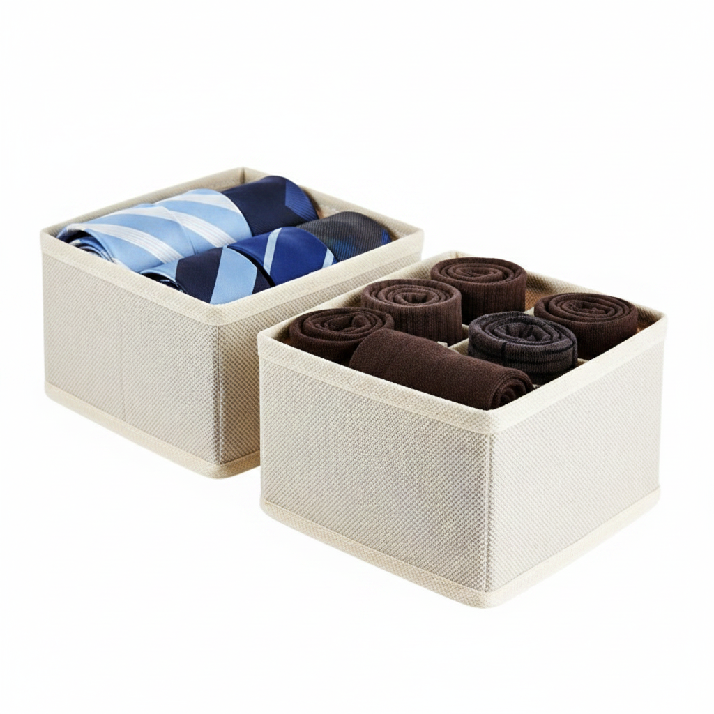 Set 2 Scatole Organizer per Cassetti 14x14x9 cm – TNT Traspirante