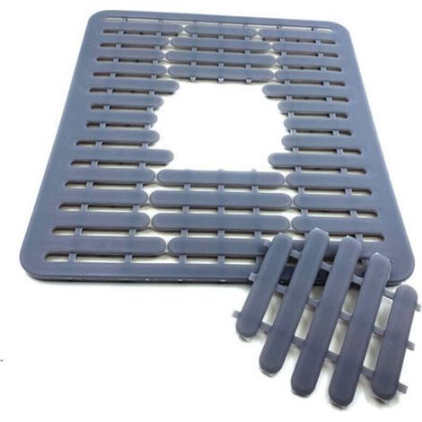 Tappetino in Silicone per Lavello 32x28 cm – Grigio, Antiscivolo e Resistente al Calore