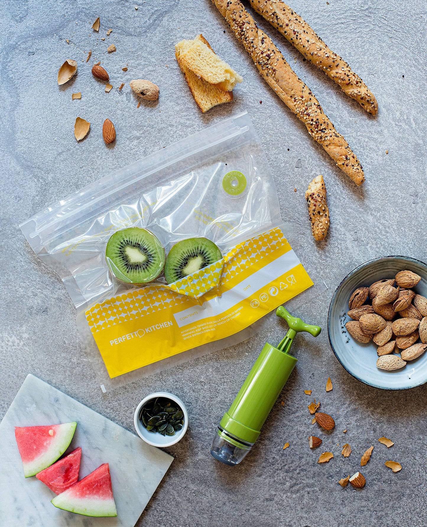 Buste Sottovuoto Frescovuoto S - 6 Pezzi Riutilizzabili 23x21cm per Conservazione Alimenti