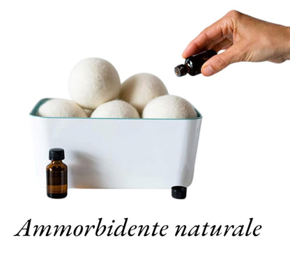 Sfere Asciugatrice Lana Naturale Set 3 Pezzi + Profumatore - 100% Nuova Zelanda