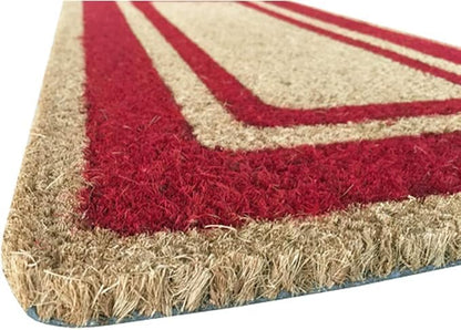 Zerbino Cocco Naturale Bordo Decorativo - Antiscivolo Interno/Esterno - 4 Dimensioni 3 Colori