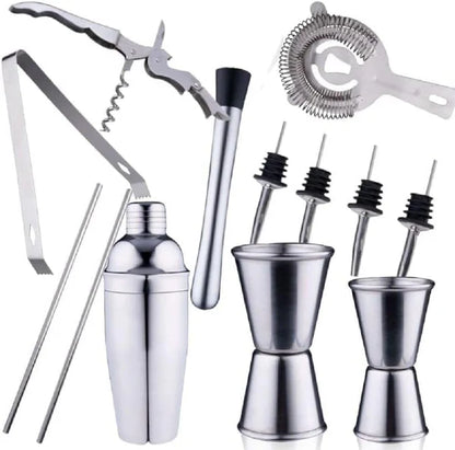 Cocktail Shaker  Set da complet 14 pezzi acciaio inox