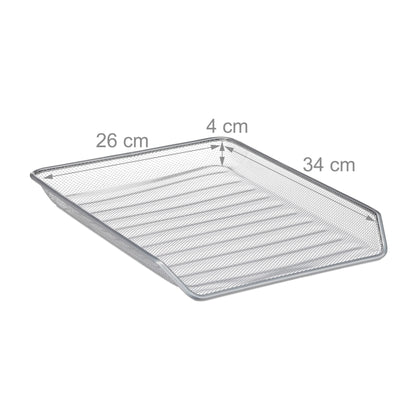 Vaschette Porta Documenti da Scrivania in Metallo - 3 Vassoi A4 Argento