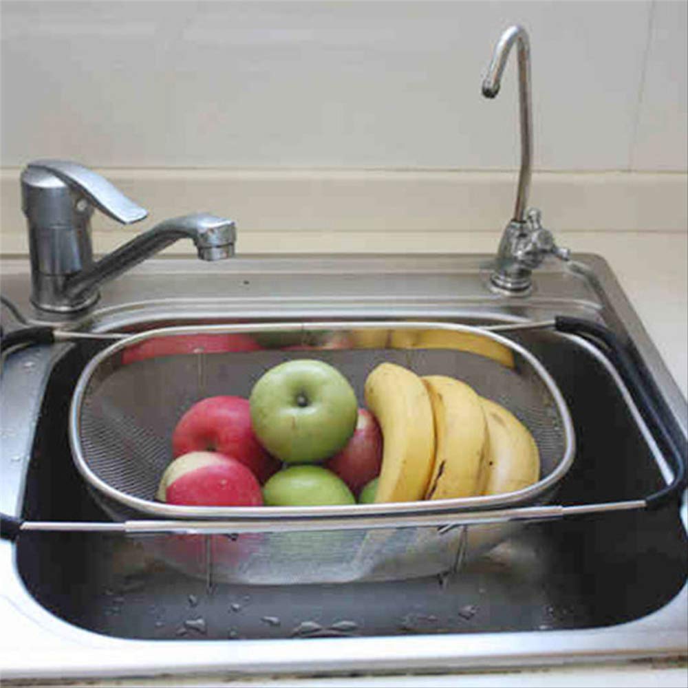 Scolapasta estensibile in acciaio inox a forma di ciotola scolapiatti da cucina per frutta e verdura