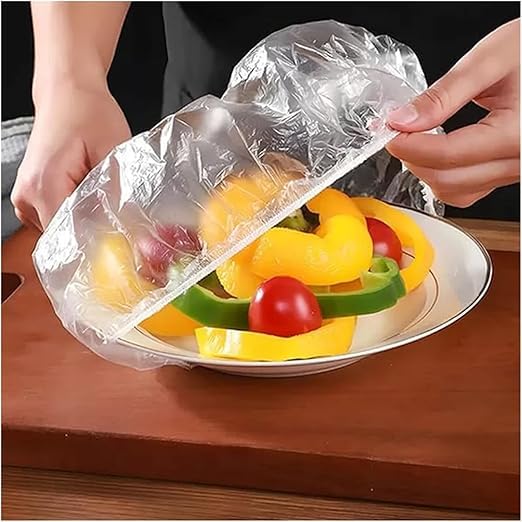 Coperchi Elastici per Alimenti, 200 Pezzi, 25 cm, Trasparenti