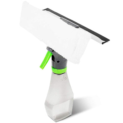 Pulitore per Finestre 3in1 Multiuso Lavavetri con Spruzzino Incorporato E Panno Microfibra Per la Pulizia di Vetri, Finestre, circa 26,5x25,5 cm (Bianco)