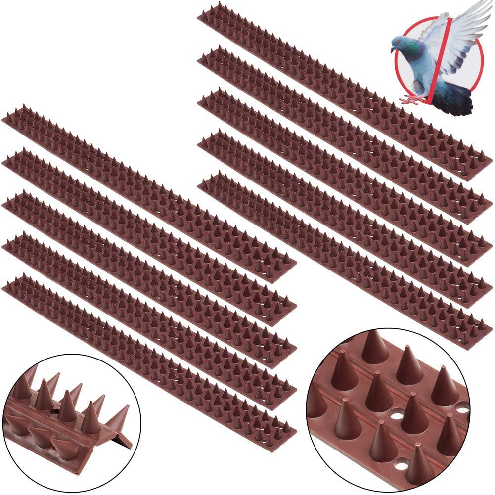 Lifetime Garden 10 Pcs Plastic Multi-Pin Pigeon Deterrents for Birds, Doves, and Poultry, Total Length 5 Meters