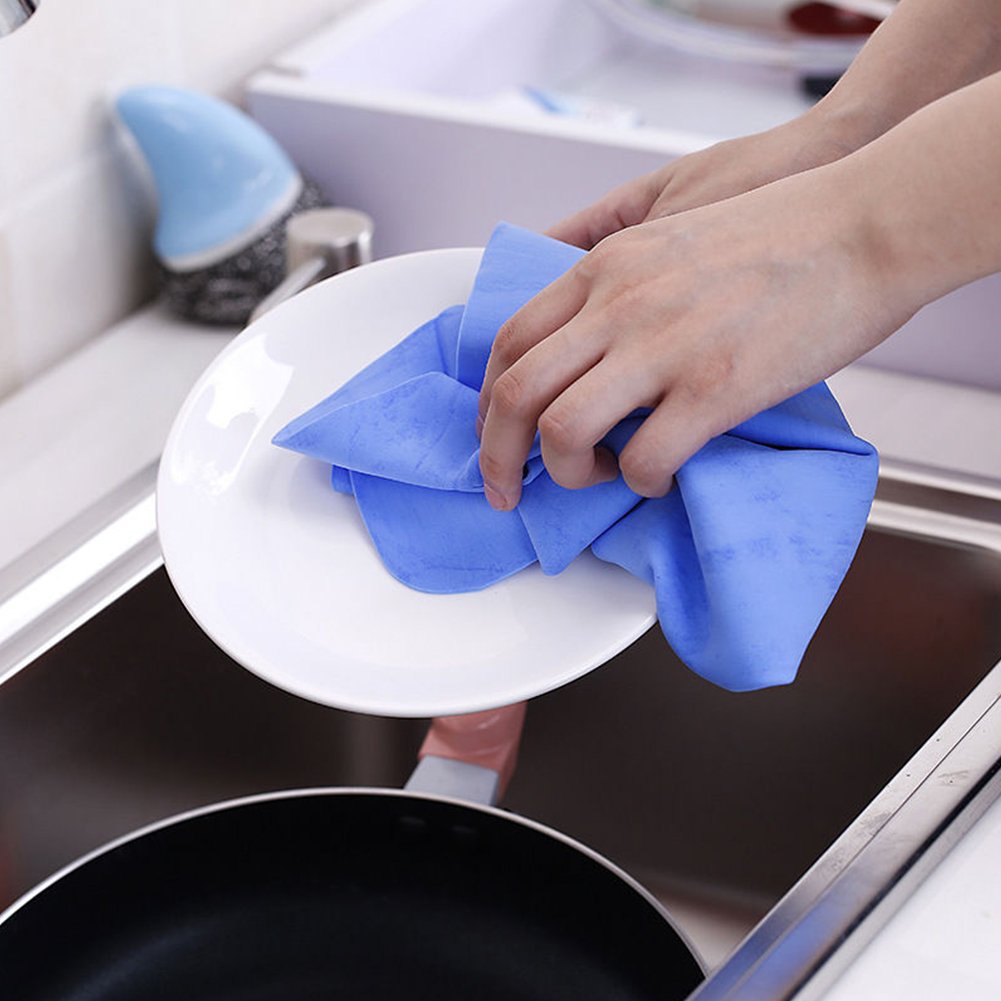 4 pz panno di pulizia in PVC, 30 x 40 cm strofinacci cucina professionale auto dettagli telo per asciugatura lucidatura lucidatura ceretta pulizia