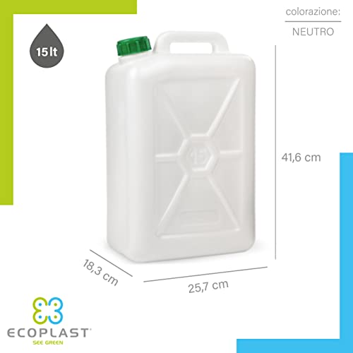Bidon Ecoplast 10L - Récipient polyvalent et durable avec bouchon, fabriqué en Italie