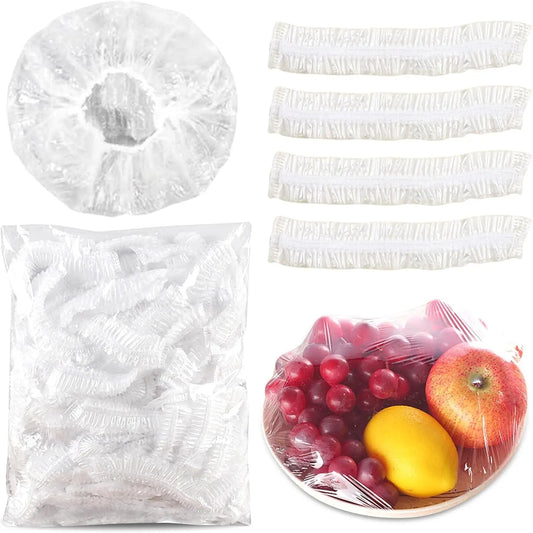 Coperchi Elastici per Alimenti, 200 Pezzi, 25 cm, Trasparenti