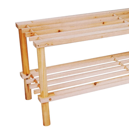 Scarpiera in legno a 2 ripiani