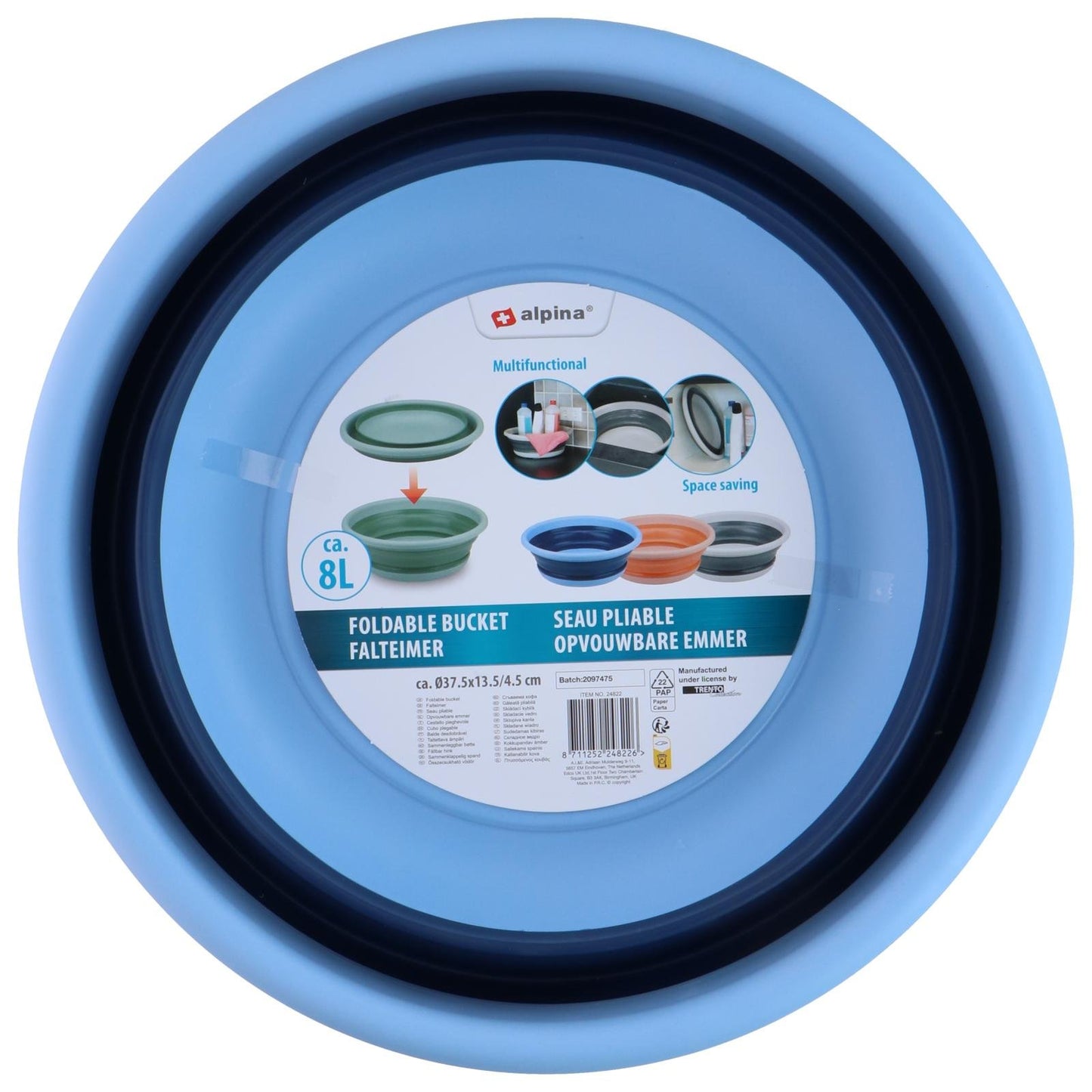 Bacinella Pieghevole Salvaspazio 8L - Secchio Multiuso ALPINA