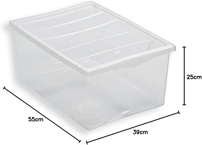 Contenitore Box 55x39x25 cm Trasparente con Coperchio