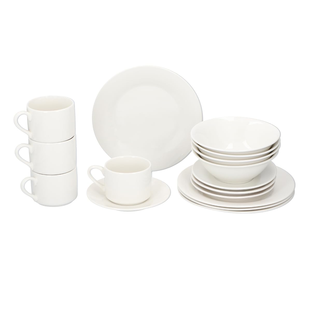 Set Piatti Colazione 4 Persone Terracotta Bianco - 16 Pezzi Lavastoviglie - FercasaShop®