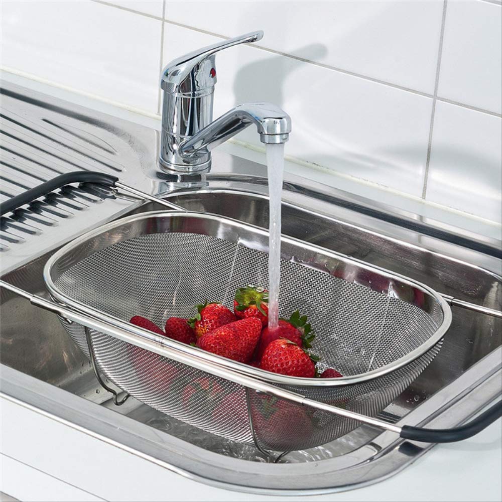 Scolapasta estensibile in acciaio inox a forma di ciotola scolapiatti da cucina per frutta e verdura