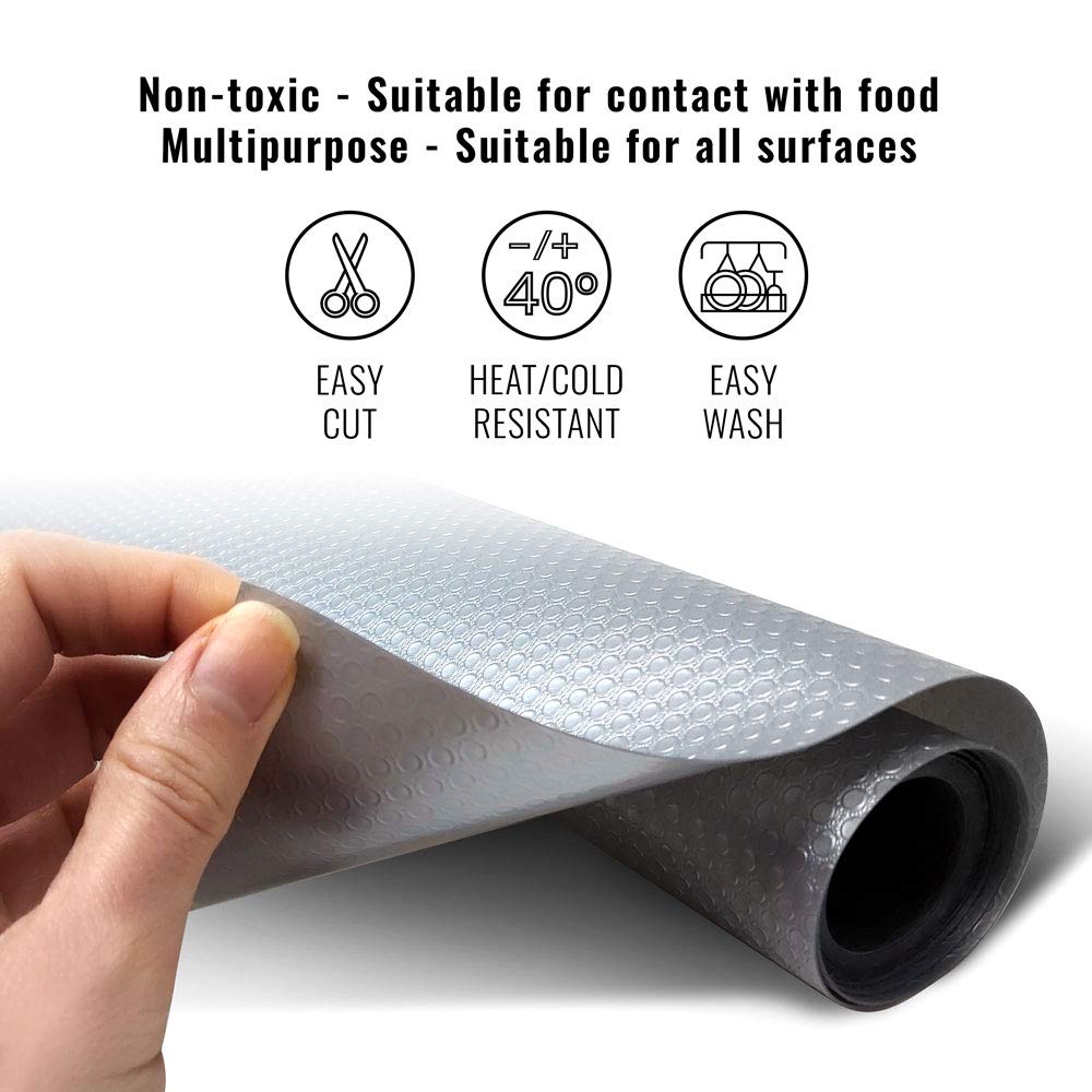 Set 2 Tappetini Antiscivolo Multiuso, Rotolo da 150 x 50 cm 2 colori